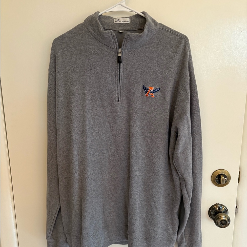PETER MILLAR Light Gray Quarter-Zip Pullover
